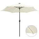 VidaXL Parasol ogrodowy z LED i aluminiowym słupkiem, 300 cm, piaskowy