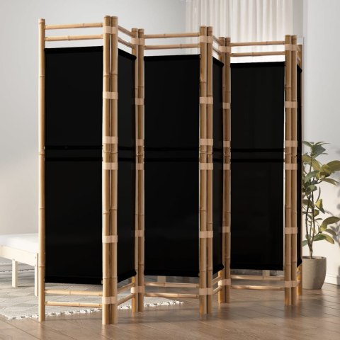  Składany parawan 6-panelowy, 240 cm, bambus i płótno