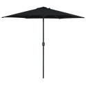 VidaXL Parasol ogrodowy na słupku aluminiowym, 270x246 cm, czarny