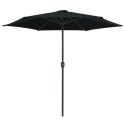 VidaXL Parasol ogrodowy na słupku aluminiowym, 270x246 cm, czarny