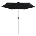 VidaXL Parasol ogrodowy na słupku aluminiowym, 270x246 cm, czarny