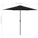 VidaXL Parasol ogrodowy na słupku aluminiowym, 270x246 cm, czarny