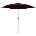 VidaXL Parasol ogrodowy na słupku aluminiowym, 270x246 cm, bordowy