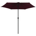 VidaXL Parasol ogrodowy na słupku aluminiowym, 270x246 cm, bordowy