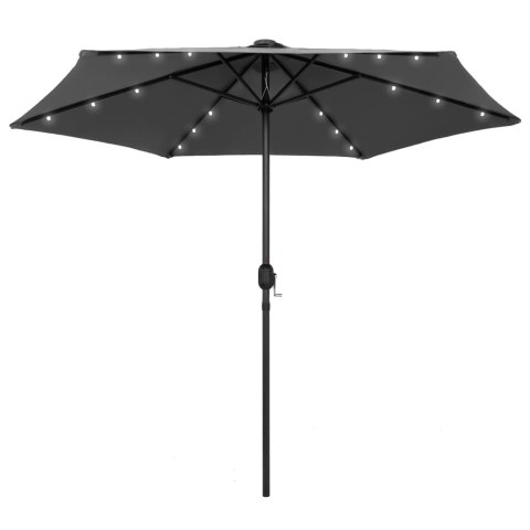 VidaXL Parasol ogrodowy z LED i aluminiowym słupkiem, 270 cm, antracyt