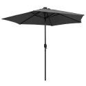 VidaXL Parasol ogrodowy z LED i aluminiowym słupkiem, 270 cm, antracyt