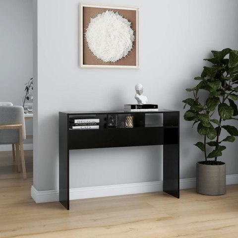 Stolik konsolowy, czarny, 105x30x80 cm, materiał drewnopochodny Stolik konsolowy, czarny, 105x30x80 cm, materiał drewnopochodny