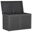  Skrzynia ogrodowa, 180 L, czarna, rattan PP