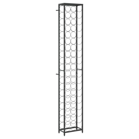 Stojak na 57 butelek, czarny, 34x18x200 cm, kute żelazo Stojak na 57 butelek, czarny, 34x18x200 cm, kute żelazo
