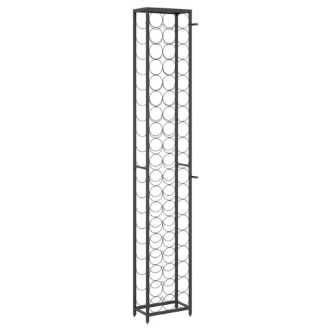 Stojak na 57 butelek, czarny, 34x18x200 cm, kute żelazo Stojak na 57 butelek, czarny, 34x18x200 cm, kute żelazo