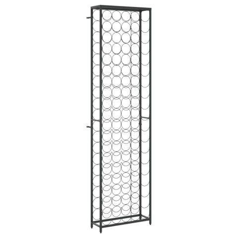 Stojak na 95 butelek, czarny, 54x18x200 cm, kute żelazo Stojak na 95 butelek, czarny, 54x18x200 cm, kute żelazo