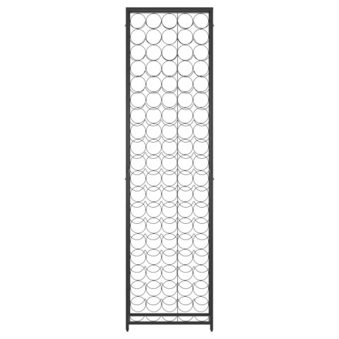 Stojak na 95 butelek, czarny, 54x18x200 cm, kute żelazo Stojak na 95 butelek, czarny, 54x18x200 cm, kute żelazo