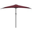 VidaXL Półparasol balkonowy, aluminiowy słupek, bordo, 300x155x223 cm