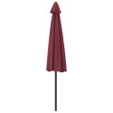 VidaXL Półparasol balkonowy, aluminiowy słupek, bordo, 300x155x223 cm