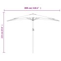 VidaXL Półparasol balkonowy, aluminiowy słupek, bordo, 300x155x223 cm