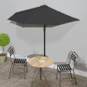 VidaXL Półparasol balkonowy, aluminiowy słupek, czarny, 270x144x222 cm