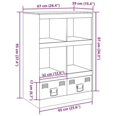 Szafka, oliwkowa, 67x39x95 cm, stal Szafka, oliwkowa, 67x39x95 cm, stal