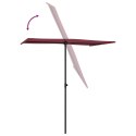 VidaXL Parasol ogrodowy na słupku aluminiowym, 180x110 cm, bordowy