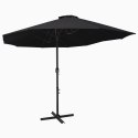 VidaXL Parasol ogrodowy na słupku aluminiowym, 460 x 270 cm, czarny