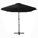 VidaXL Parasol ogrodowy na słupku aluminiowym, 460 x 270 cm, czarny