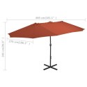 VidaXL Parasol ogrodowy na słupku aluminiowym, 460 x 270 cm, terakota