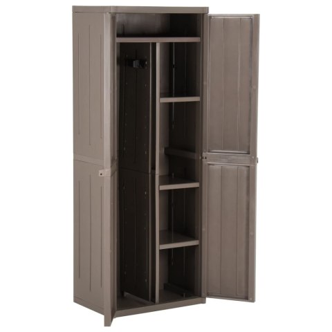 Szafka ogrodowa, brązowa 65x45x172 cm, PP stylizowane na drewno Szafka ogrodowa, brązowa 65x45x172 cm, PP stylizowane na drewno