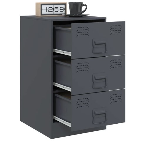 Szafki nocne, 2 szt., antracytowe, 34,5x39x62 cm, stal Szafki nocne, 2 szt., antracytowe, 34,5x39x62 cm, stal