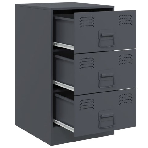 Szafki nocne, 2 szt., antracytowe, 34,5x39x62 cm, stal Szafki nocne, 2 szt., antracytowe, 34,5x39x62 cm, stal