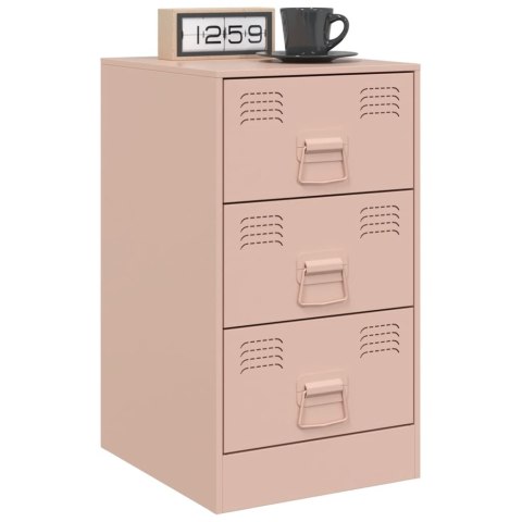 Szafki nocne, 2 szt., różowe, 34,5x39x62 cm, stal Szafki nocne, 2 szt., różowe, 34,5x39x62 cm, stal