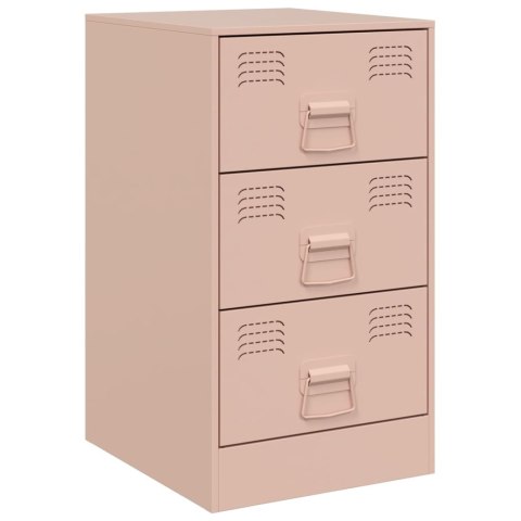 Szafki nocne, 2 szt., różowe, 34,5x39x62 cm, stal Szafki nocne, 2 szt., różowe, 34,5x39x62 cm, stal