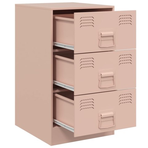 Szafki nocne, 2 szt., różowe, 34,5x39x62 cm, stal Szafki nocne, 2 szt., różowe, 34,5x39x62 cm, stal