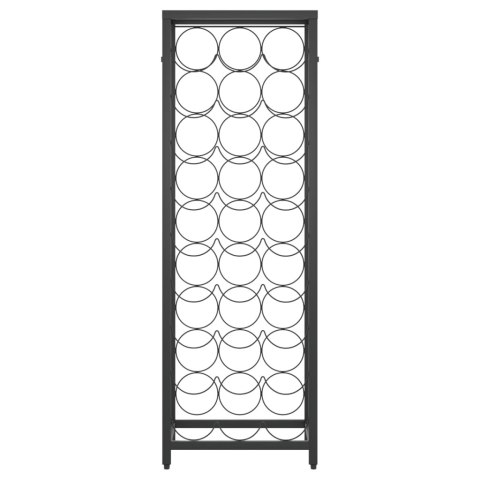 Stojak na 27 butelek, czarny, 34x18x100 cm, kute żelazo Stojak na 27 butelek, czarny, 34x18x100 cm, kute żelazo
