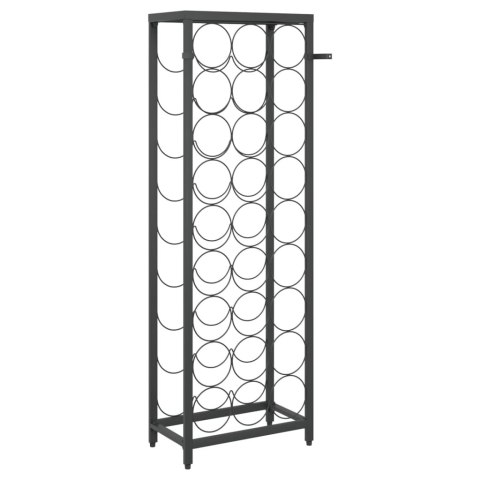 Stojak na 27 butelek, czarny, 34x18x100 cm, kute żelazo Stojak na 27 butelek, czarny, 34x18x100 cm, kute żelazo