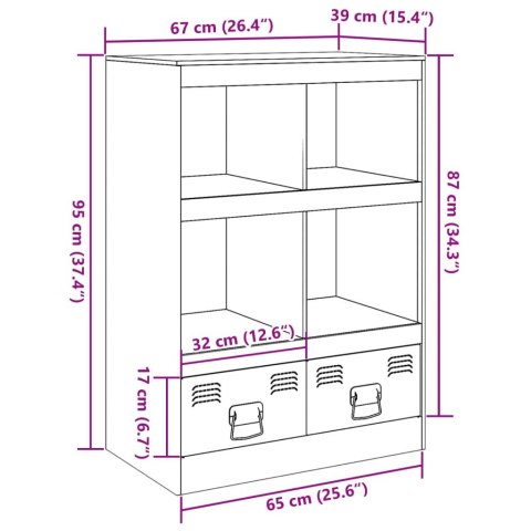Szafka, antracytowa, 67x39x95 cm, stal Szafka, antracytowa, 67x39x95 cm, stal