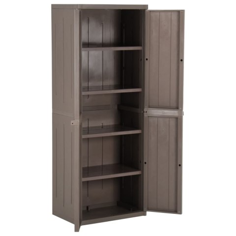 Szafka ogrodowa, brązowa 65x45x172 cm, PP stylizowane na drewno Szafka ogrodowa, brązowa 65x45x172 cm, PP stylizowane na drewno