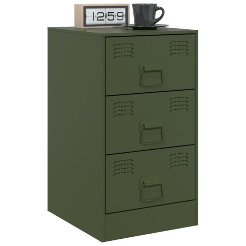 Szafki nocne, 2 szt., oliwkowa zieleń, 34,5x39x62 cm, stal Szafki nocne, 2 szt., oliwkowa zieleń, 34,5x39x62 cm, stal