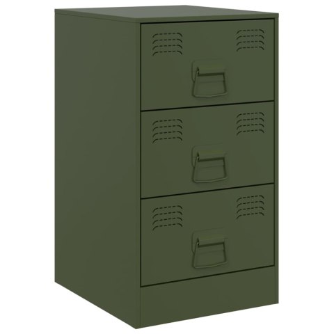 Szafki nocne, 2 szt., oliwkowa zieleń, 34,5x39x62 cm, stal Szafki nocne, 2 szt., oliwkowa zieleń, 34,5x39x62 cm, stal