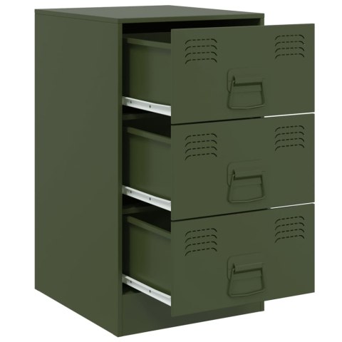 Szafki nocne, 2 szt., oliwkowa zieleń, 34,5x39x62 cm, stal Szafki nocne, 2 szt., oliwkowa zieleń, 34,5x39x62 cm, stal