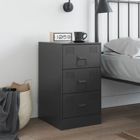 Szafka nocna, czarna, 34,5x39x62 cm, stal Szafka nocna, czarna, 34,5x39x62 cm, stal