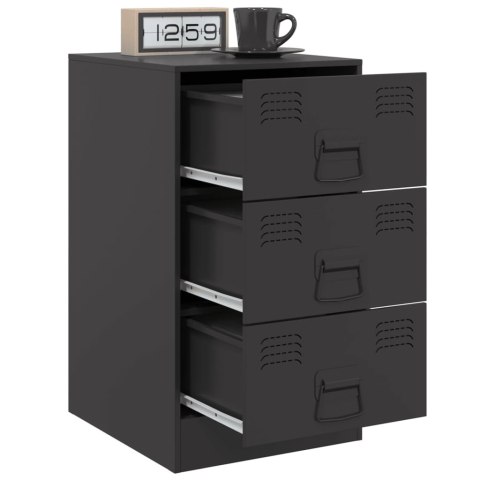 Szafka nocna, czarna, 34,5x39x62 cm, stal Szafka nocna, czarna, 34,5x39x62 cm, stal