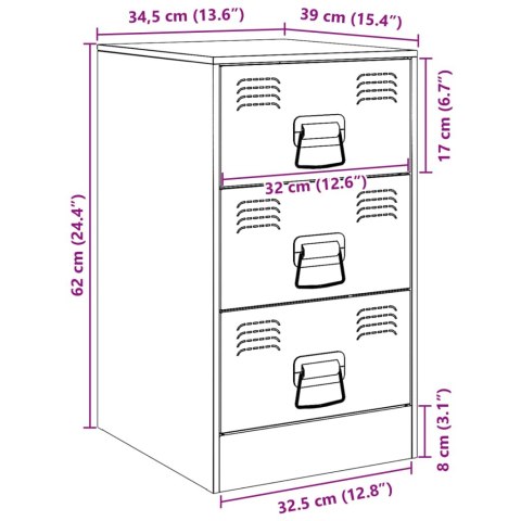 Szafka nocna, czarna, 34,5x39x62 cm, stal Szafka nocna, czarna, 34,5x39x62 cm, stal