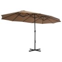 VidaXL Parasol ogrodowy na słupku aluminiowym, 460 x 270 cm, taupe