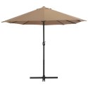 VidaXL Parasol ogrodowy na słupku aluminiowym, 460 x 270 cm, taupe