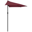 VidaXL Półparasol balkonowy, aluminium, bordo, 270x144x222 cm