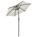 VidaXL Parasol z lampkami LED, piaskowy, 200x211 cm, aluminium