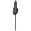 VidaXL Parasol z lampkami LED, antracytowy, 200x211 cm, aluminium