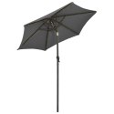 VidaXL Parasol z lampkami LED, antracytowy, 200x211 cm, aluminium