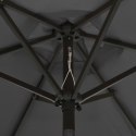 VidaXL Parasol z lampkami LED, antracytowy, 200x211 cm, aluminium