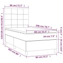 VidaXL Łóżko kontynentalne z materacem, ciemnoszara tkanina 80x200 cm