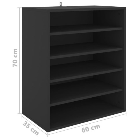 VidaXL Szafka na buty, czarna, 60x35x70 cm, materiał drewnopochodny VidaXL Szafka na buty, czarna, 60x35x70 cm, materiał drewnopochodny